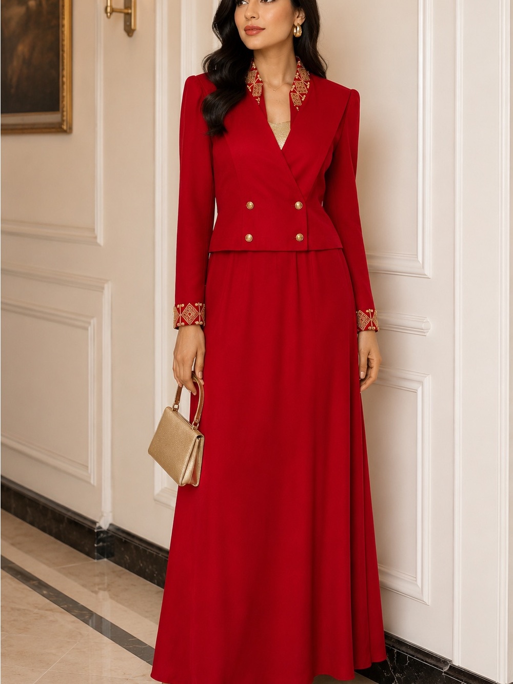 Positive Attitude Women's Red Dress with Black Label